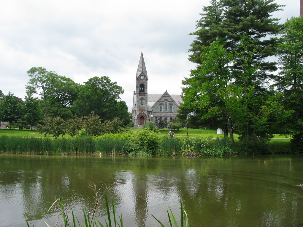 chapel across pond