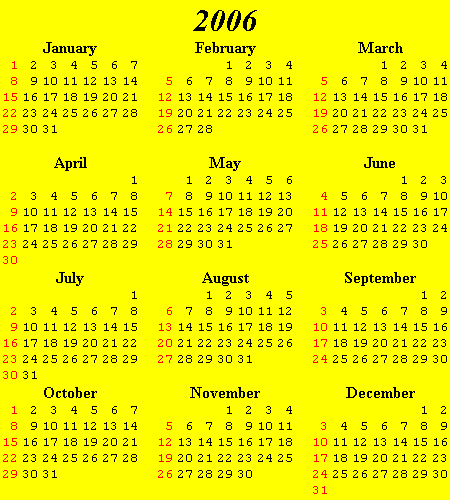 Calendars 2000 2010